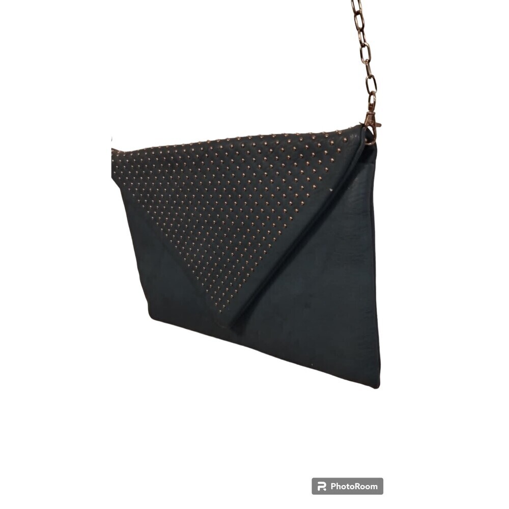 Urban Expressions deep forest green‎ studded envelope gold color chain bag